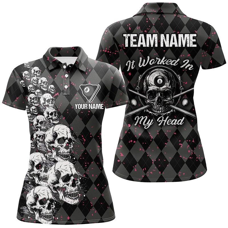 Frauen Custom Argyle Skull Billard Shirt T1811 - Outfitsuche