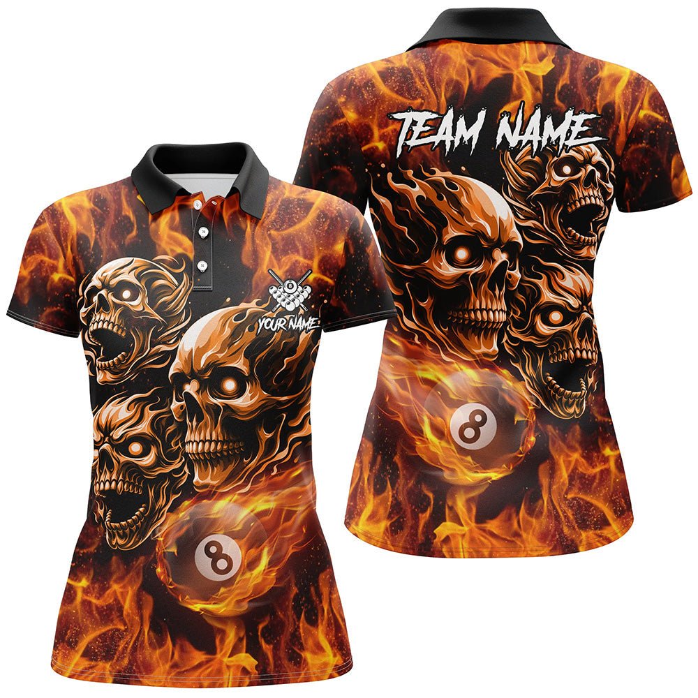 Frauen Custom Skull Billard Pool Shirt T2002 - Outfitsuche