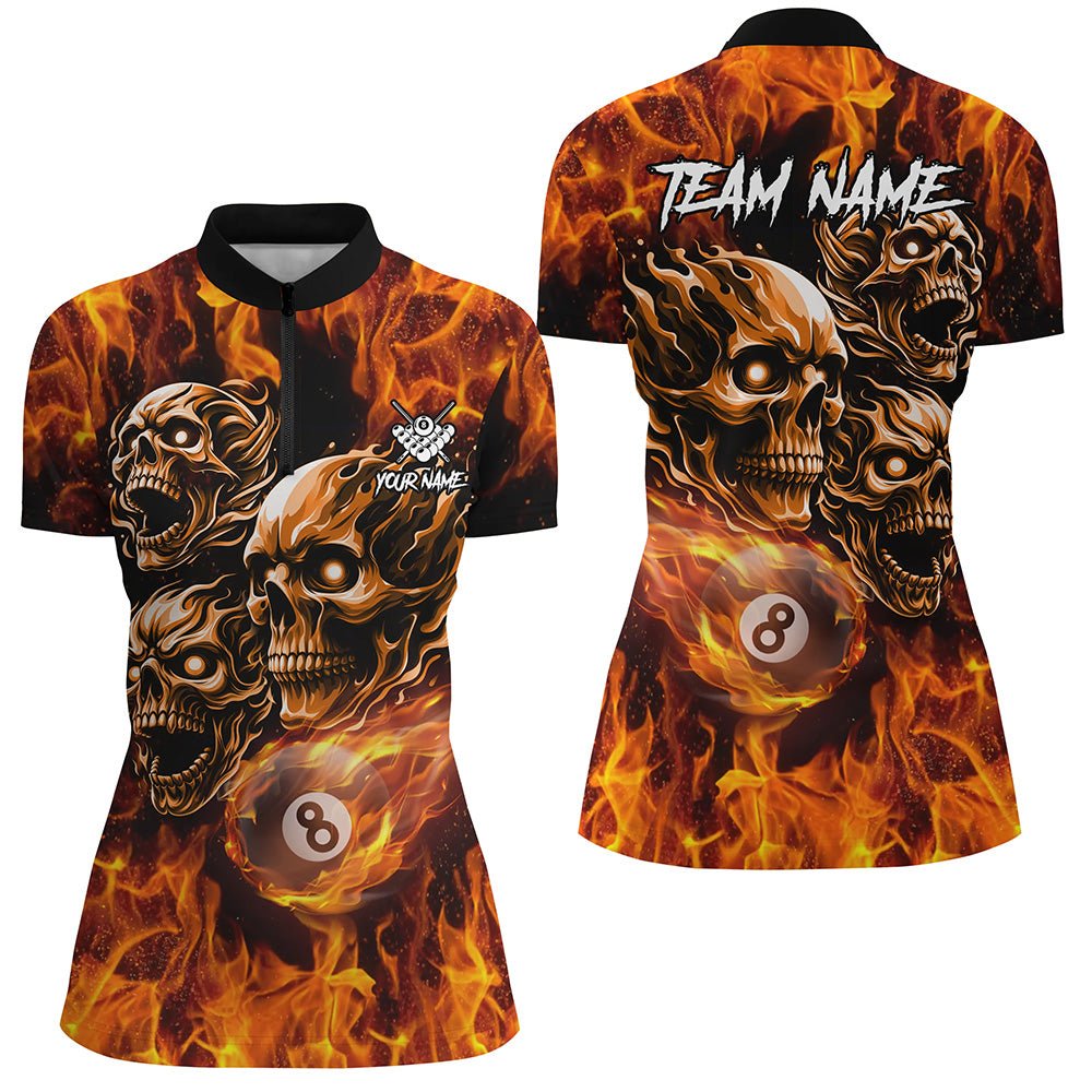 Frauen Custom Skull Billard Pool Shirt T2002 - Outfitsuche