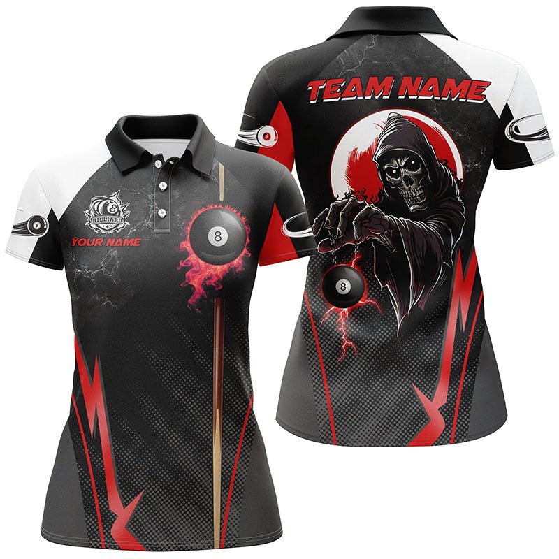 Frauen Lustiges Totenkopf 8 - Ball Billard Trikot T2034 - Outfitsuche