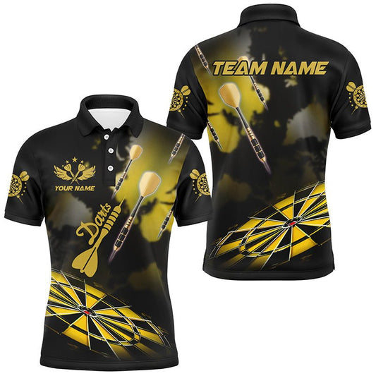 Gelbe Dartscheibe mit rauchigem Design – Individuelle Darts - Shirts für Männer, Darts - Teamtrikots und Dart - Jerseys T3069 - Outfitsuche