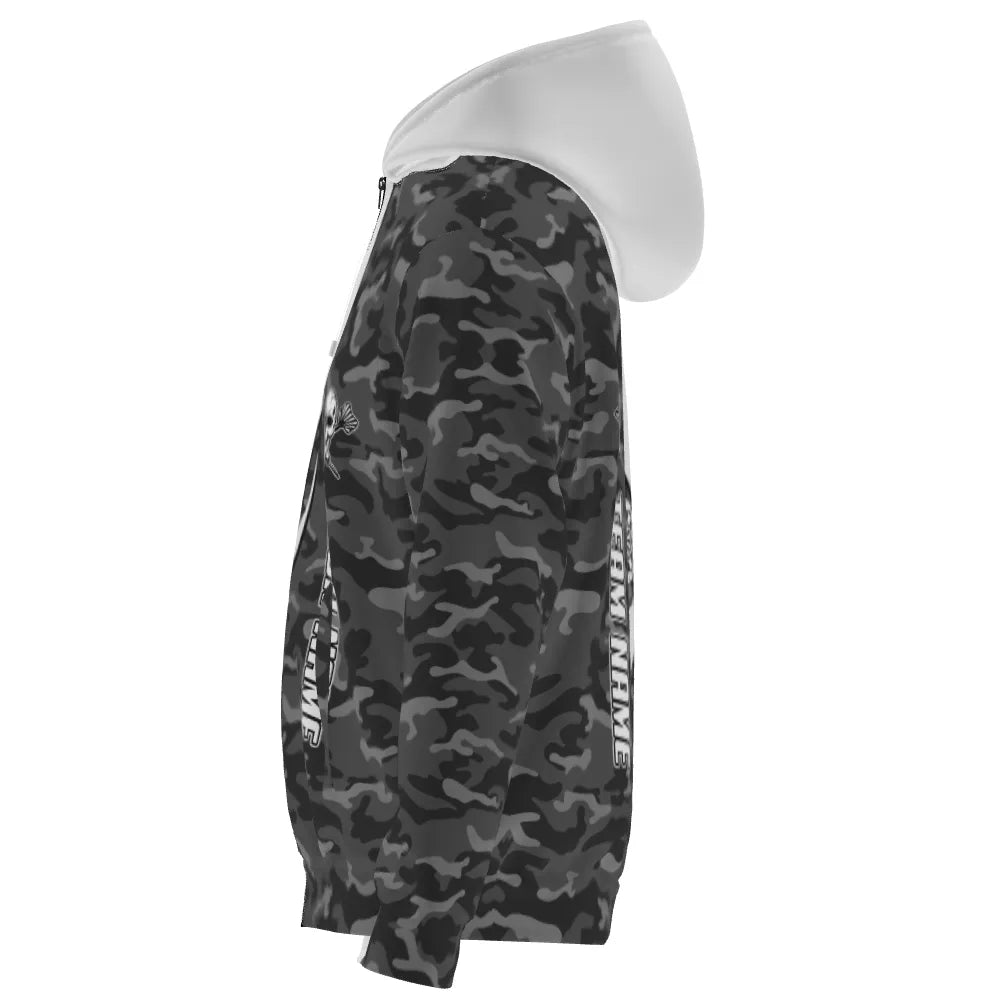 Grauer Camouflage Skull Darts Kapuzenpullover - Stylisch & Bequem M636 - Outfitsuche