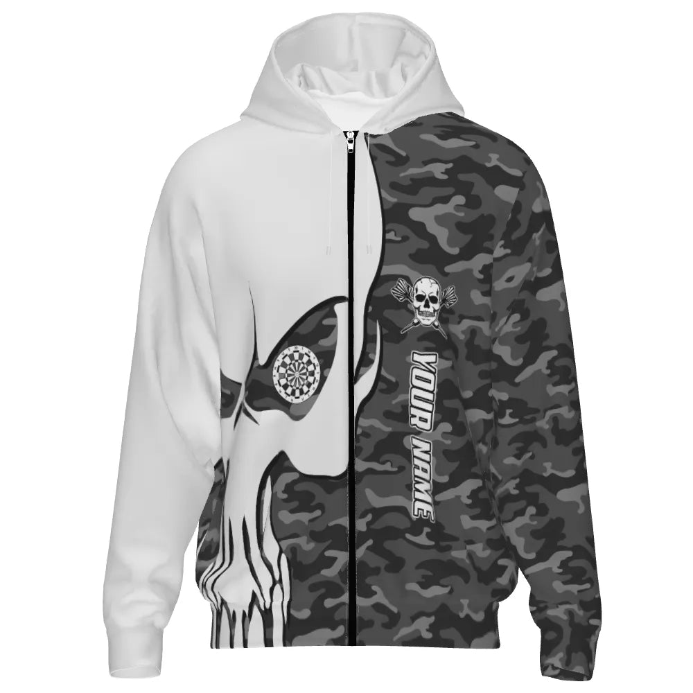 Grauer Camouflage Skull Darts Kapuzenpullover - Stylisch & Bequem M636 - Outfitsuche