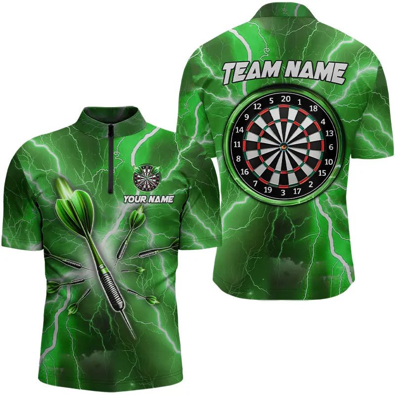 Grün Blitz Lightning 3D Dart Polo Shirt Individuell Gestaltet Dart Trikots T3338 - Outfitsuche