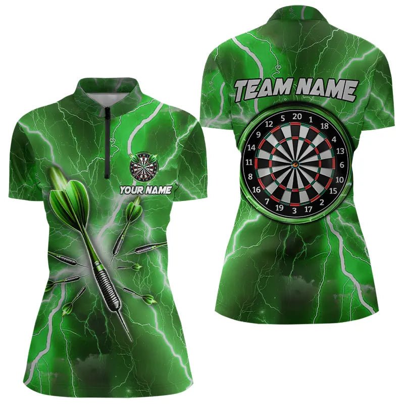 Grün Blitz Lightning 3D Dart Polo Shirt Individuell Gestaltet Dart Trikots T3338 - Outfitsuche