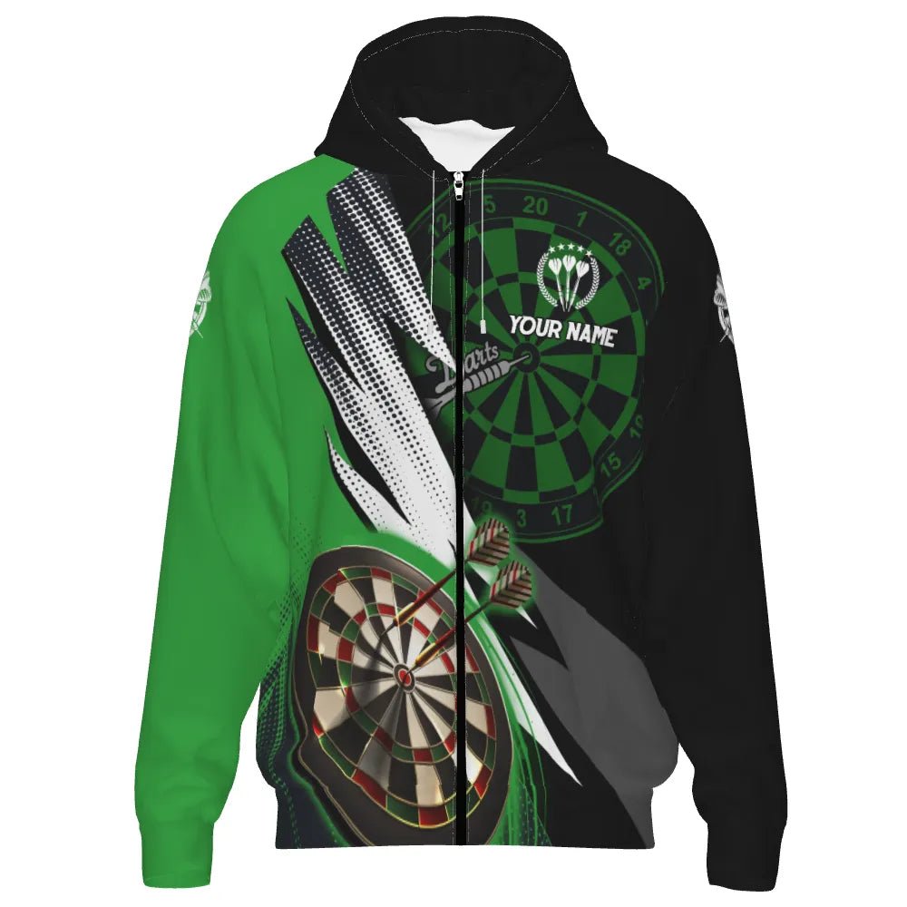 Grüne und Schwarze Darts Kapuzenjacke S608 – Stilvoll und Sportlich! S608 - Outfitsuche