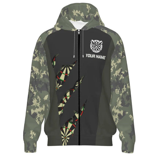 Grüner Camouflage Darts Kapuzenpullover - Stylisch und Bequem für Sport und Freizeit C582 - Outfitsuche