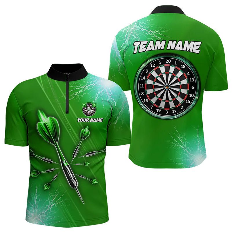 Grüner Donner Blitz Licht Darts Polo Shirt - Personalisierte Darts - Trikots T3393 - Outfitsuche