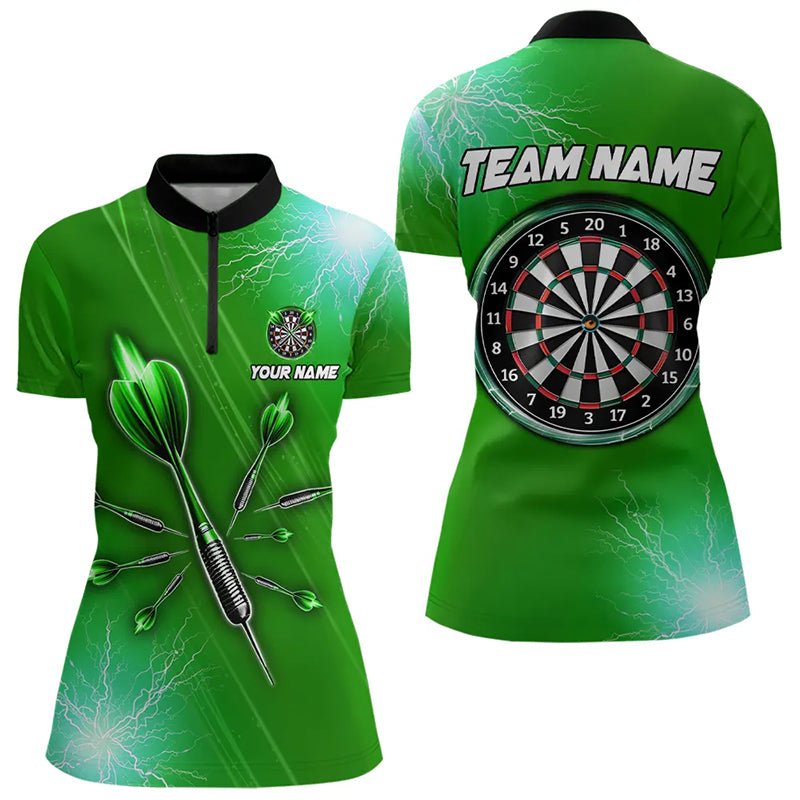 Grüner Donner Blitz Licht Darts Polo Shirt - Personalisierte Darts - Trikots T3393 - Outfitsuche