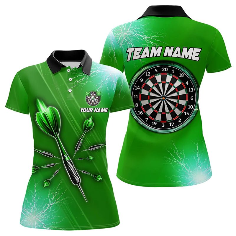 Grüner Donner Blitz Licht Darts Polo Shirt - Personalisierte Darts - Trikots T3393 - Outfitsuche