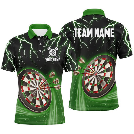 Grünes Blitzgewitter Herren Darts Polo Shirt | Personalisiertes Darts Shirt für Männer | Dart Trikots | L1454 - Outfitsuche