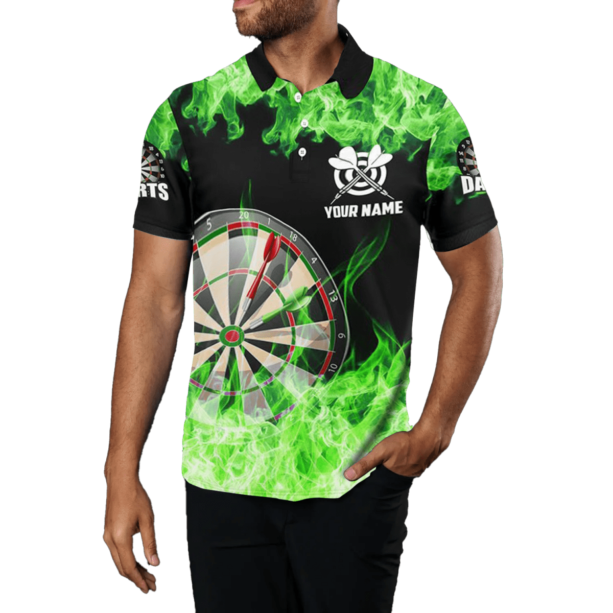 Grünes Feuerflammen - Dart - Poloshirts für Herren T1228 - Outfitsuche