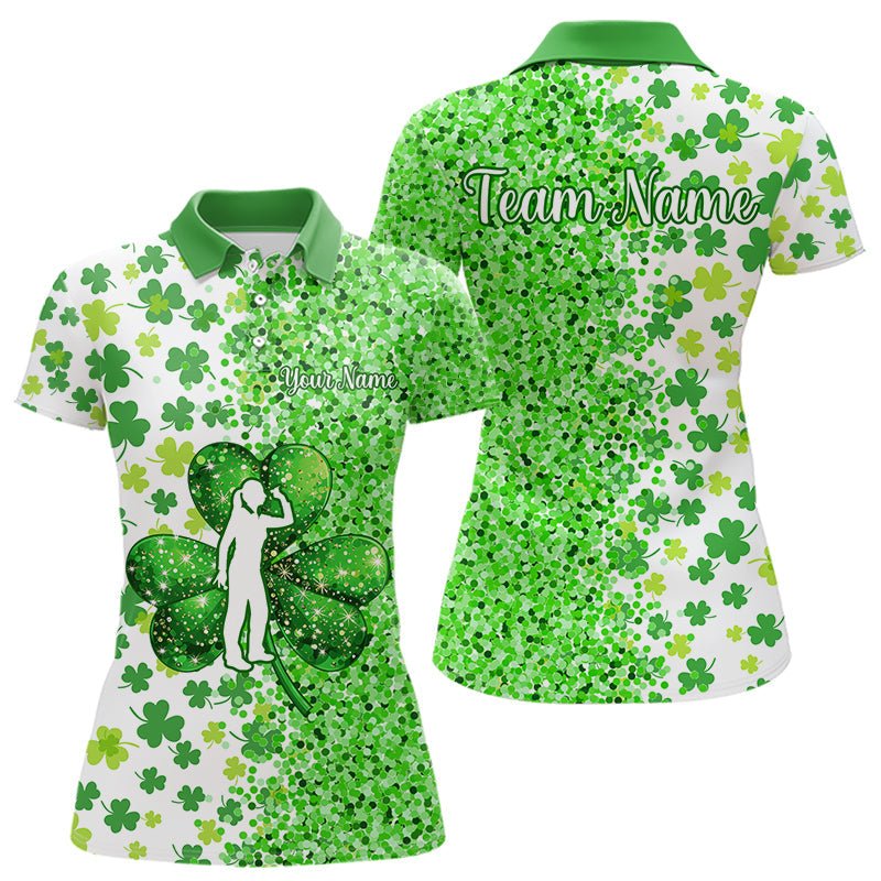 Grünes Glitzer Shamrock Kleeblatt Darts Polo - Shirt für St. Patrick's Day Darts - Team N9464 - Outfitsuche