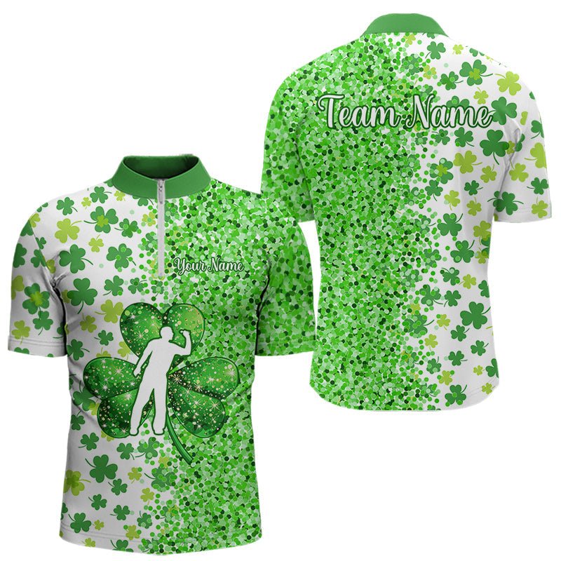 Grünes Glitzer Shamrock Kleeblatt Darts Polo - Shirt für St. Patrick's Day Darts - Team N9464 - Outfitsuche