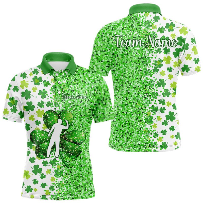 Grünes Glitzer Shamrock Kleeblatt Darts Polo - Shirt für St. Patrick's Day Darts - Team N9464 - Outfitsuche