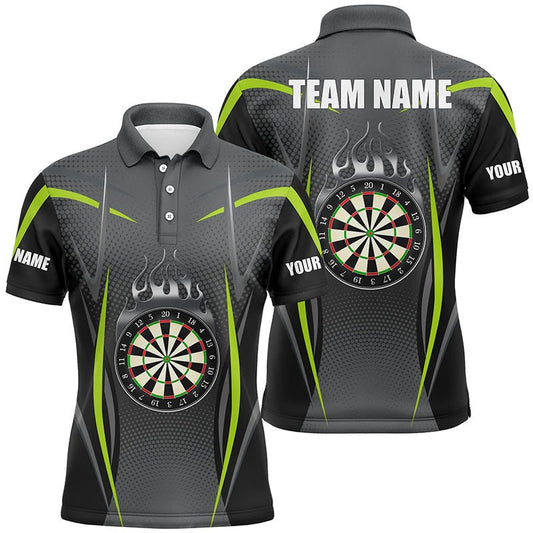 Grünes Grau Sportliches Herren Darts Polo Shirt | Personalisiertes Darts Shirt für Männer | Dart Trikot L1383 - Outfitsuche