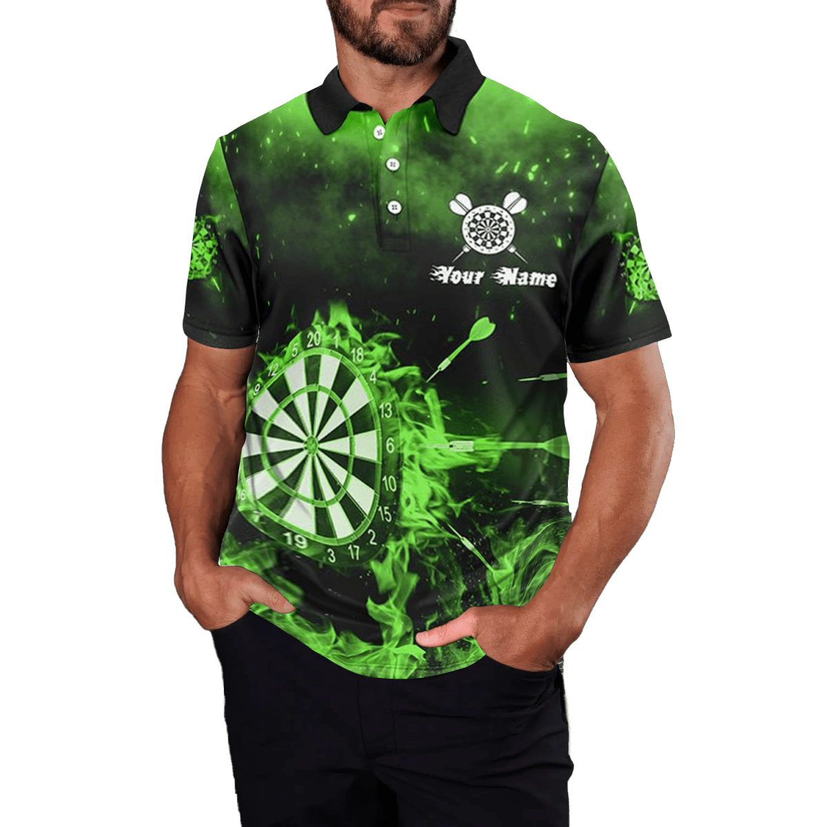 Grünes Herren - Darts - Poloshirt | Dart - Trikot L909 Q861 green - Outfitsuche