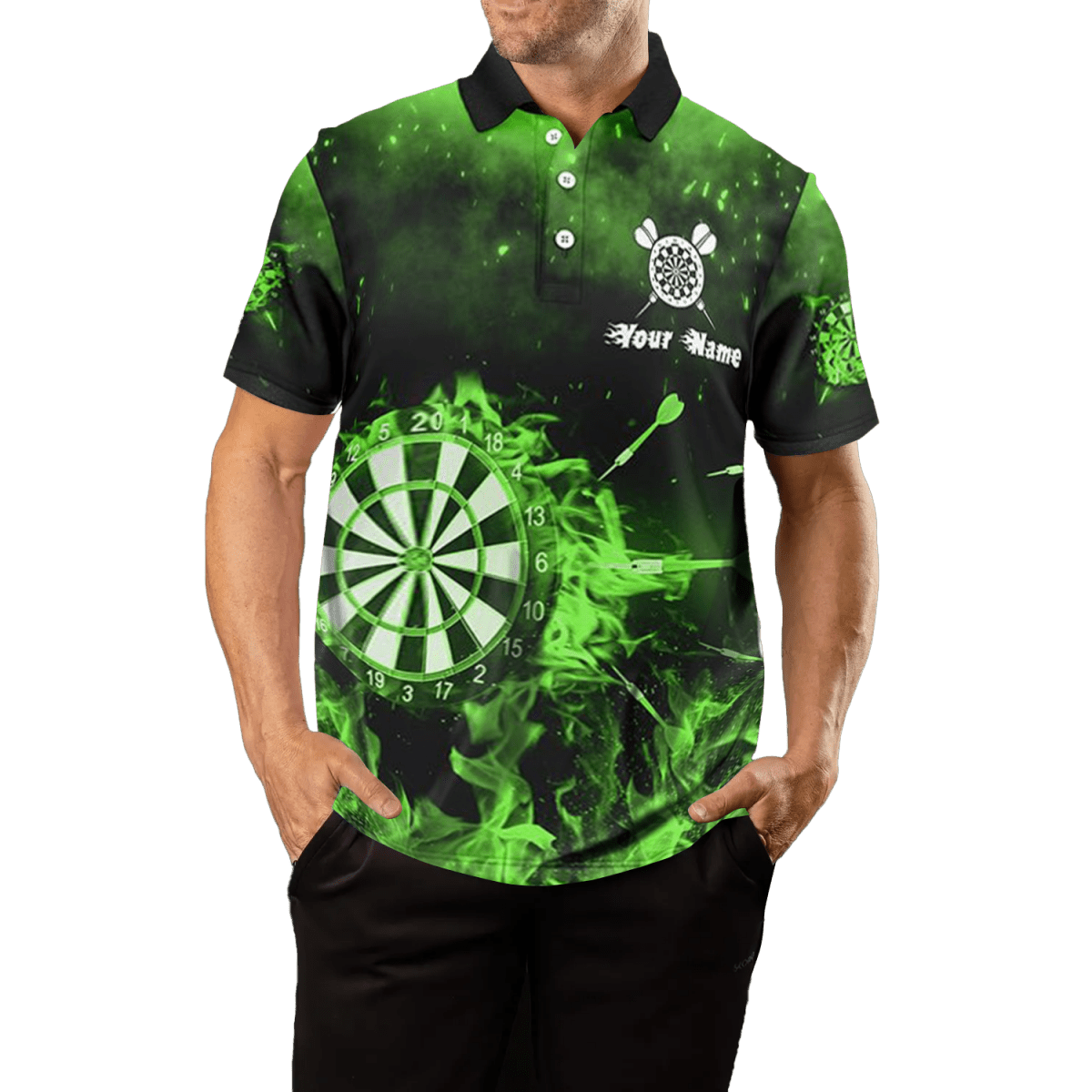 Grünes Herren - Darts - Poloshirt | Dart - Trikot L909 Q861 green - Outfitsuche