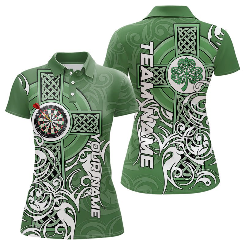Grünes Irisches Tribal Kreuz St. Patrick's Day Darts Poloshirt Personalisierte Glücks - Darts - Team - Trikots N9553 - Outfitsuche