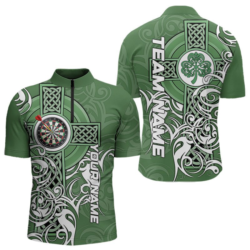 Grünes Irisches Tribal Kreuz St. Patrick's Day Darts Poloshirt Personalisierte Glücks - Darts - Team - Trikots N9553 - Outfitsuche