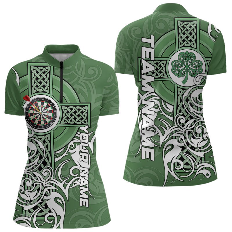 Grünes Irisches Tribal Kreuz St. Patrick's Day Darts Poloshirt Personalisierte Glücks - Darts - Team - Trikots N9553 - Outfitsuche
