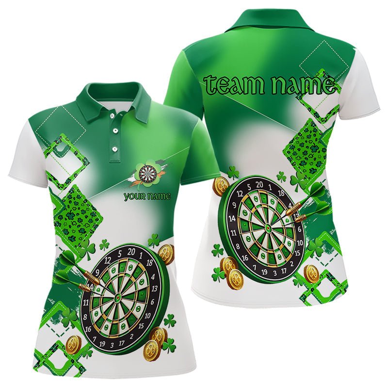 Grünes Shamrock Dart Polo - Shirt, personalisiertes Trikot für St. Patrick's Day Team - Liga N9557 - Outfitsuche