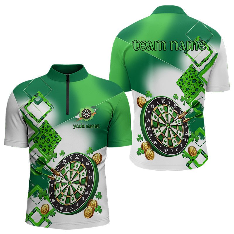 Grünes Shamrock Dart Polo - Shirt, personalisiertes Trikot für St. Patrick's Day Team - Liga N9557 - Outfitsuche