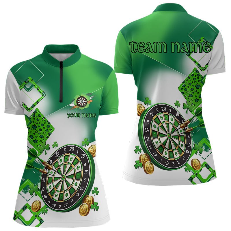 Grünes Shamrock Dart Polo - Shirt, personalisiertes Trikot für St. Patrick's Day Team - Liga N9557 - Outfitsuche