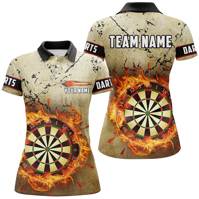 Grunge Feuer Flamme Darts Polo & Zip Shirts - Damen Custom Retro Trikot T1668 - Outfitsuche