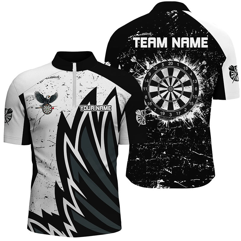 Grunge Schwarz Weiß Dartscheibe Herren Darts Team Trikot T1640 - Outfitsuche