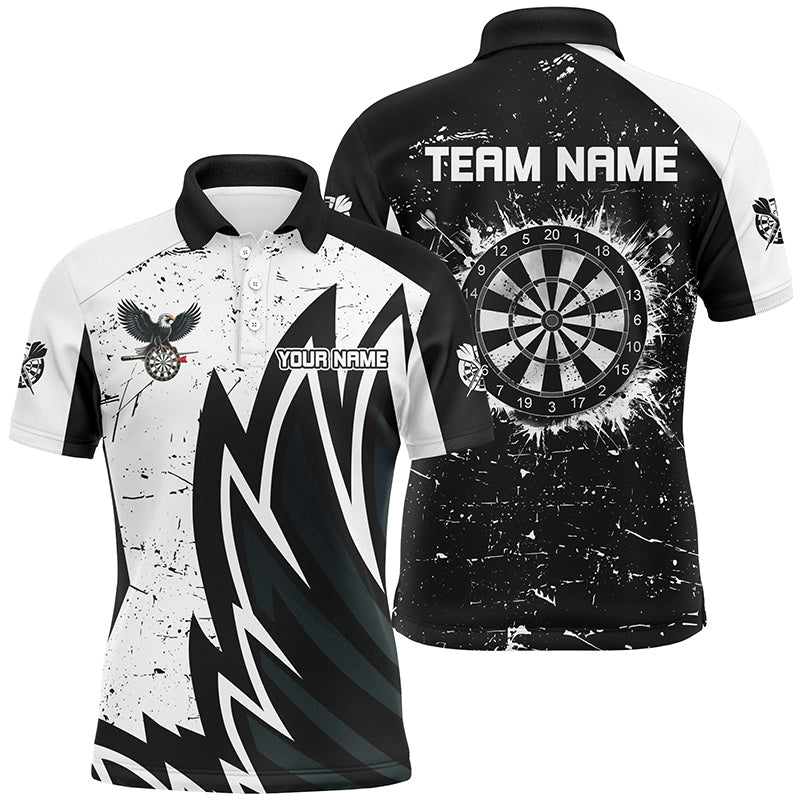 Grunge Schwarz Weiß Dartscheibe Herren Darts Team Trikot T1640 - Outfitsuche