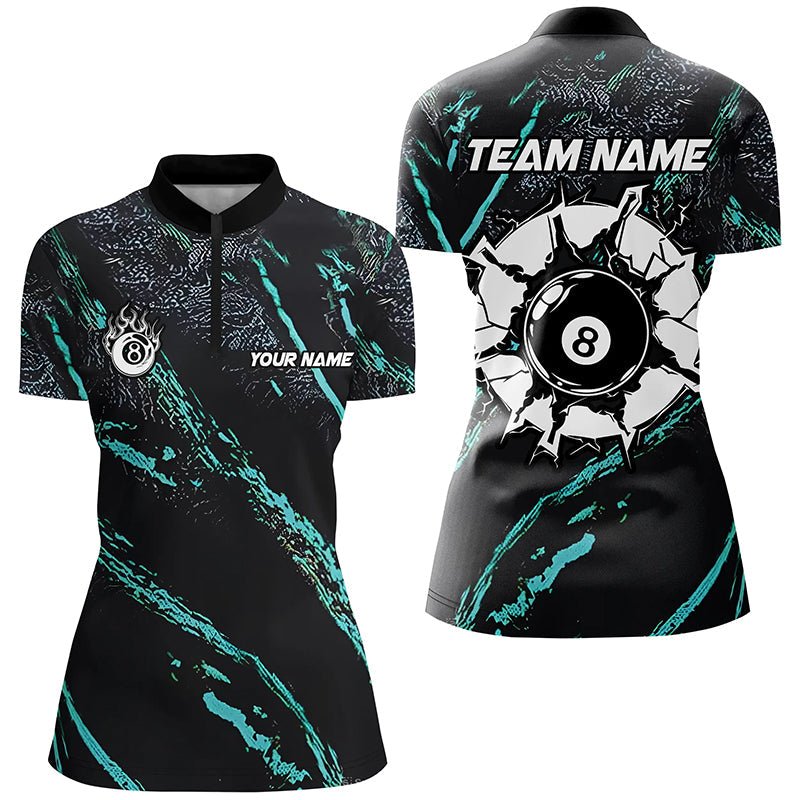 Grunge Turquoise 8 - Ball Billard Shirt für Damen T1820 - Outfitsuche