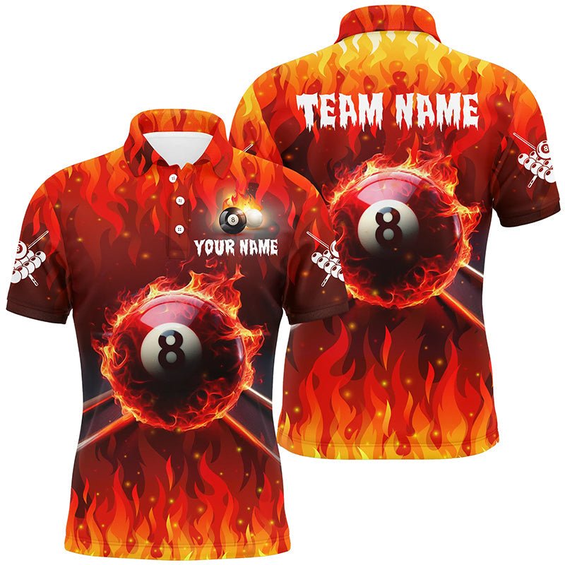 Herren 3D Feuer 8 - Ball Pool Polo - Shirt T1207 - Outfitsuche