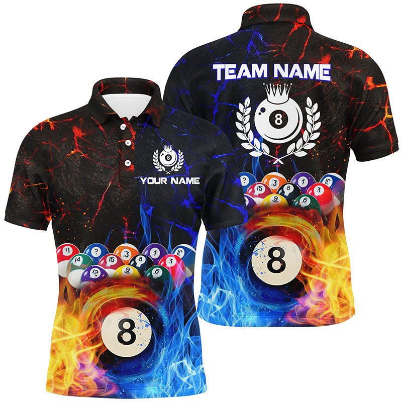 Herren 3D Wasser Feuer Billard 8 Ball Polo - Shirt T0571 - Outfitsuche