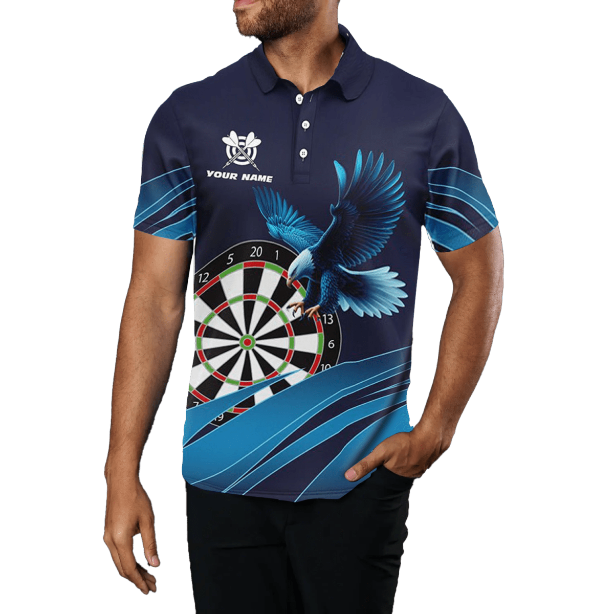 Herren Adler Blau Darts Polo Shirt T1518 - Outfitsuche