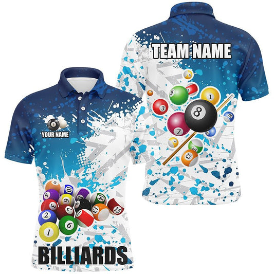 Herren Billiardshirt mit blauen Farbspritzern T1691 - Outfitsuche