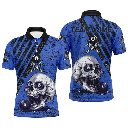 Herren Blaues Grunge Skull Billardhemd T1930 - Outfitsuche