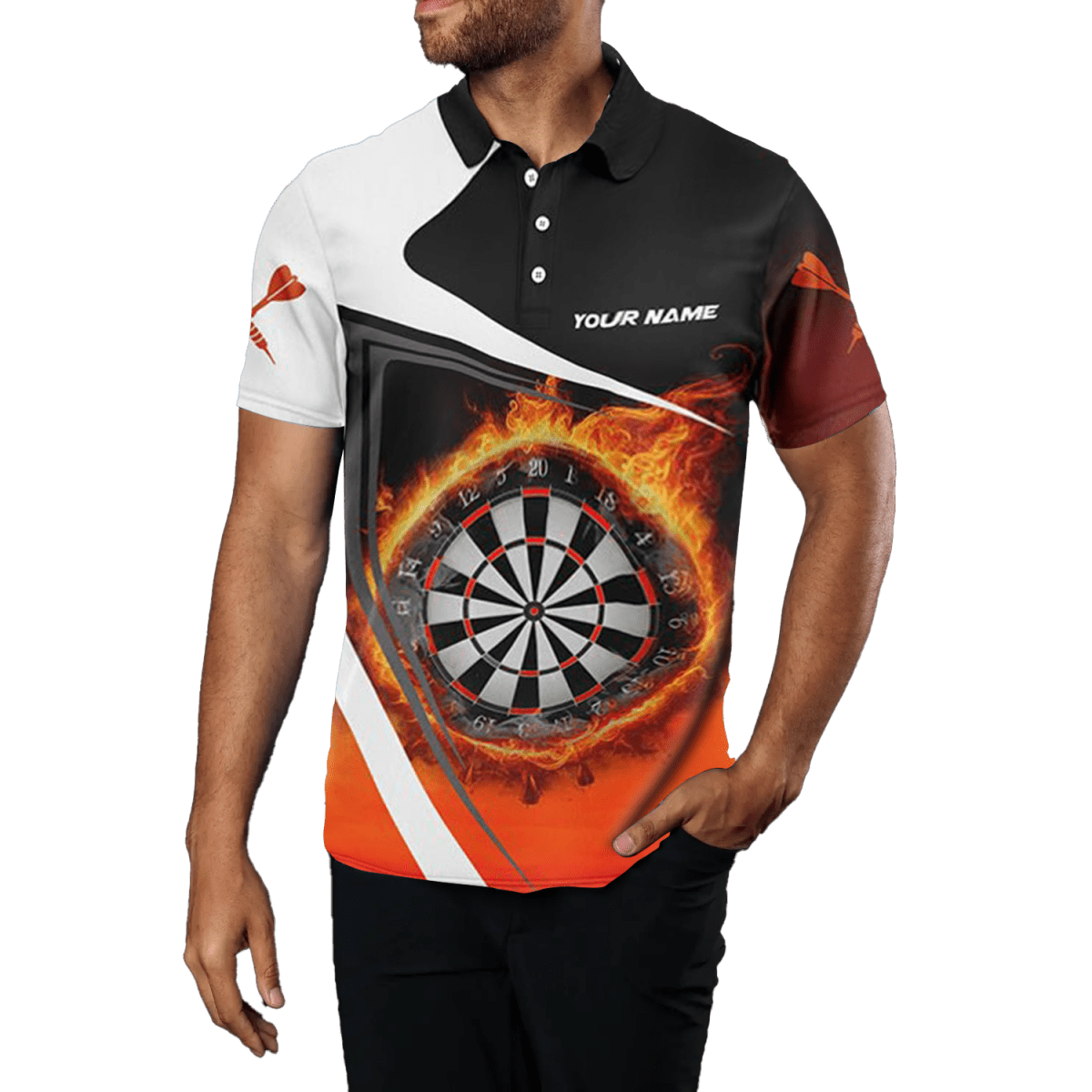 Herren Custom Feuer Flamme Dart Polo Shirt V1083 - Outfitsuche