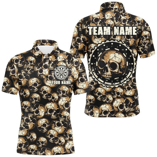 Herren Custom Retro Skull Muster Dartshirt T2654 - Outfitsuche