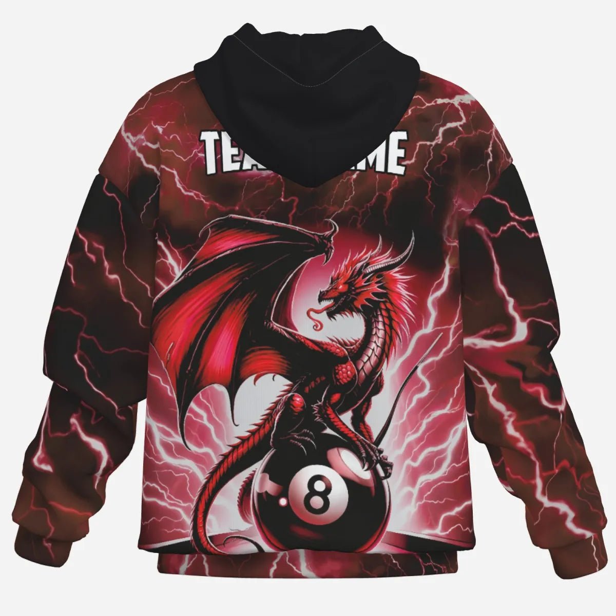 Herren Damen Rotes Blitz Thunder Dragon 8 - Ball Pool Hoodie T1757 - Outfitsuche