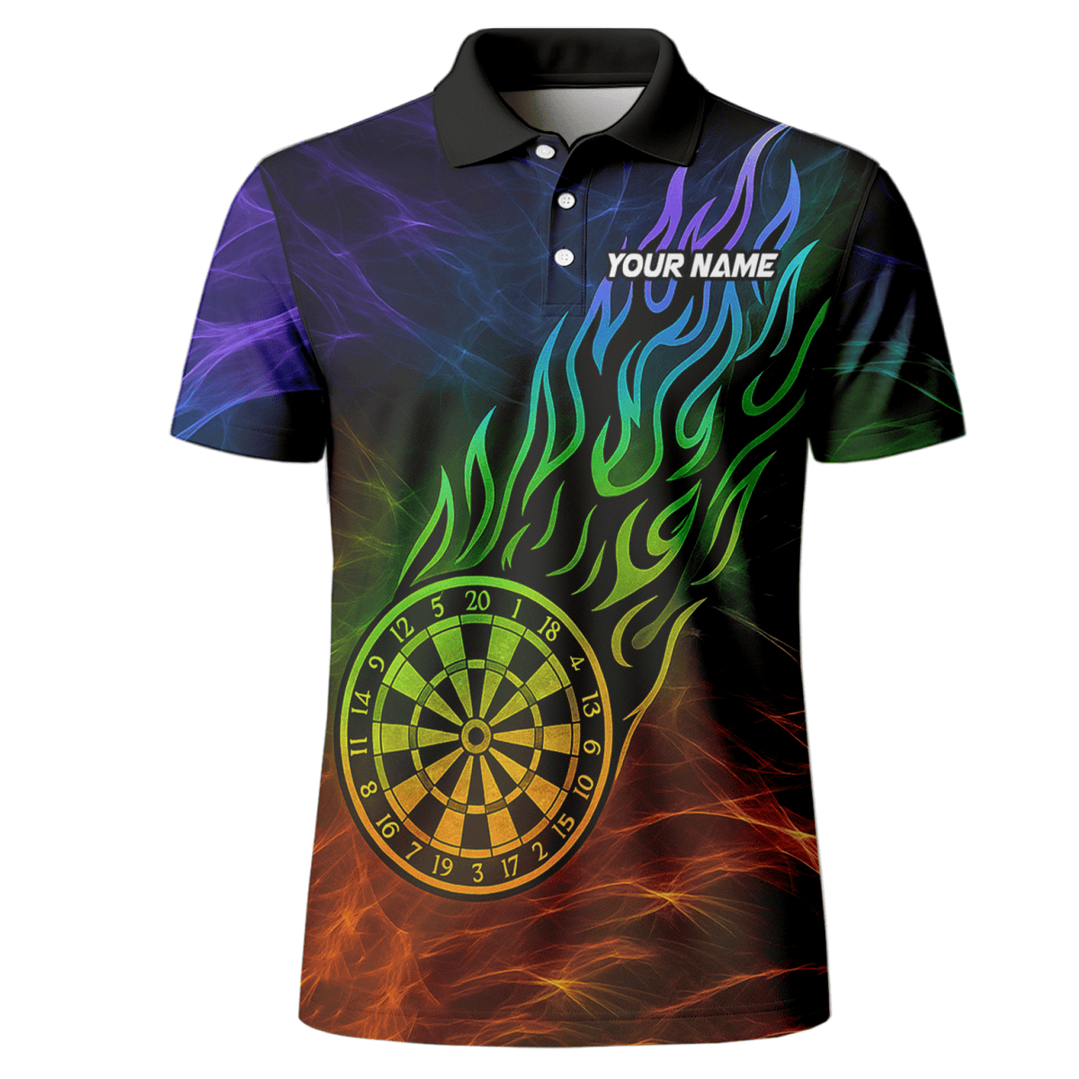Herren Dart Polo - Shirt 'Feuerdrache' – Schwarz Rot, personalisierbar B3964 - Outfitsuche