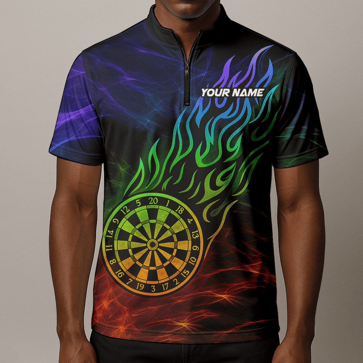 Herren Dart Polo - Shirt 'Feuerdrache' – Schwarz Rot, personalisierbar B3964 - Outfitsuche