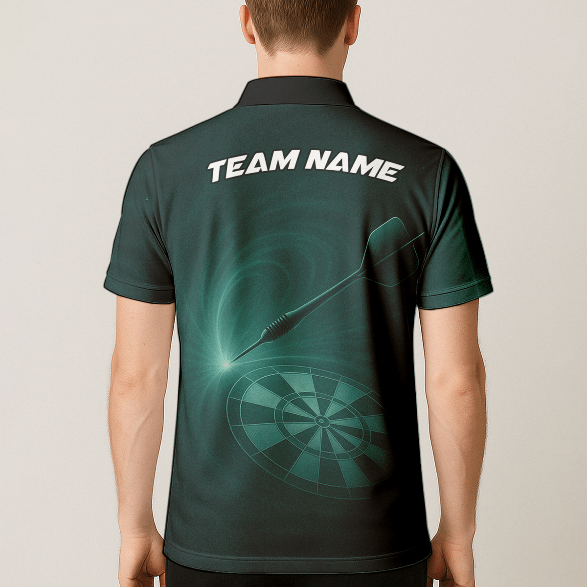 Herren Dart Polo - Shirt Personalisiert Dunkelgrün Wunschname Dart Design C2180 - Outfitsuche