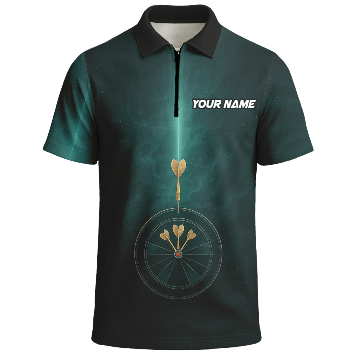 Herren Dart Polo - Shirt Personalisiert Dunkelgrün Wunschname Dart Design C2180 - Outfitsuche