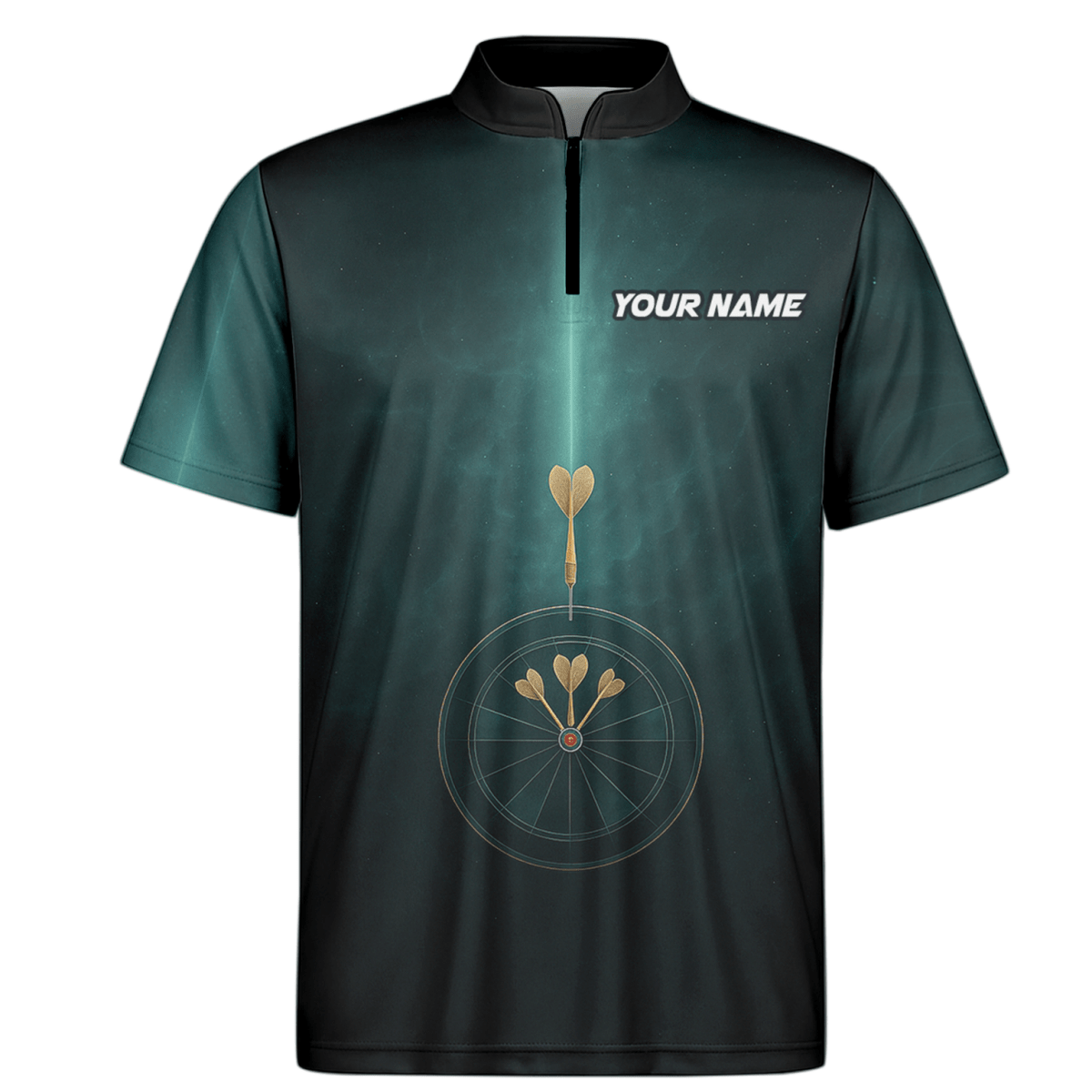 Herren Dart Polo - Shirt Personalisiert Dunkelgrün Wunschname Dart Design C2180 - Outfitsuche