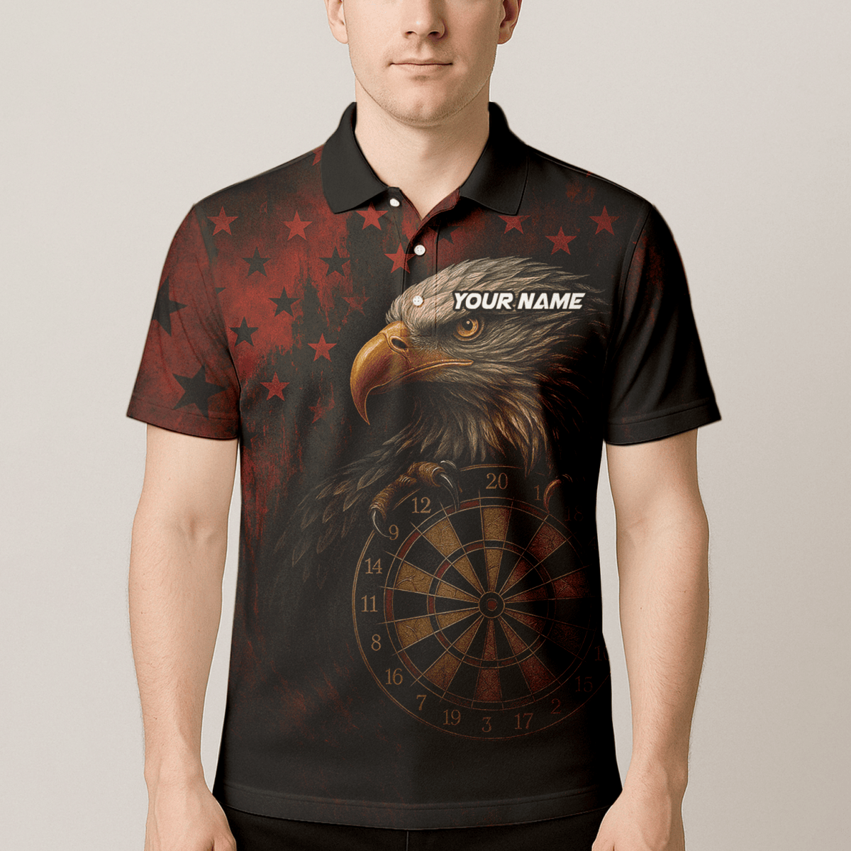 Herren Dart Poloshirt mit individuellem Sensenmann & Bier - Totenkopf Motiv in Schwarz - Orange Y5103 - Outfitsuche