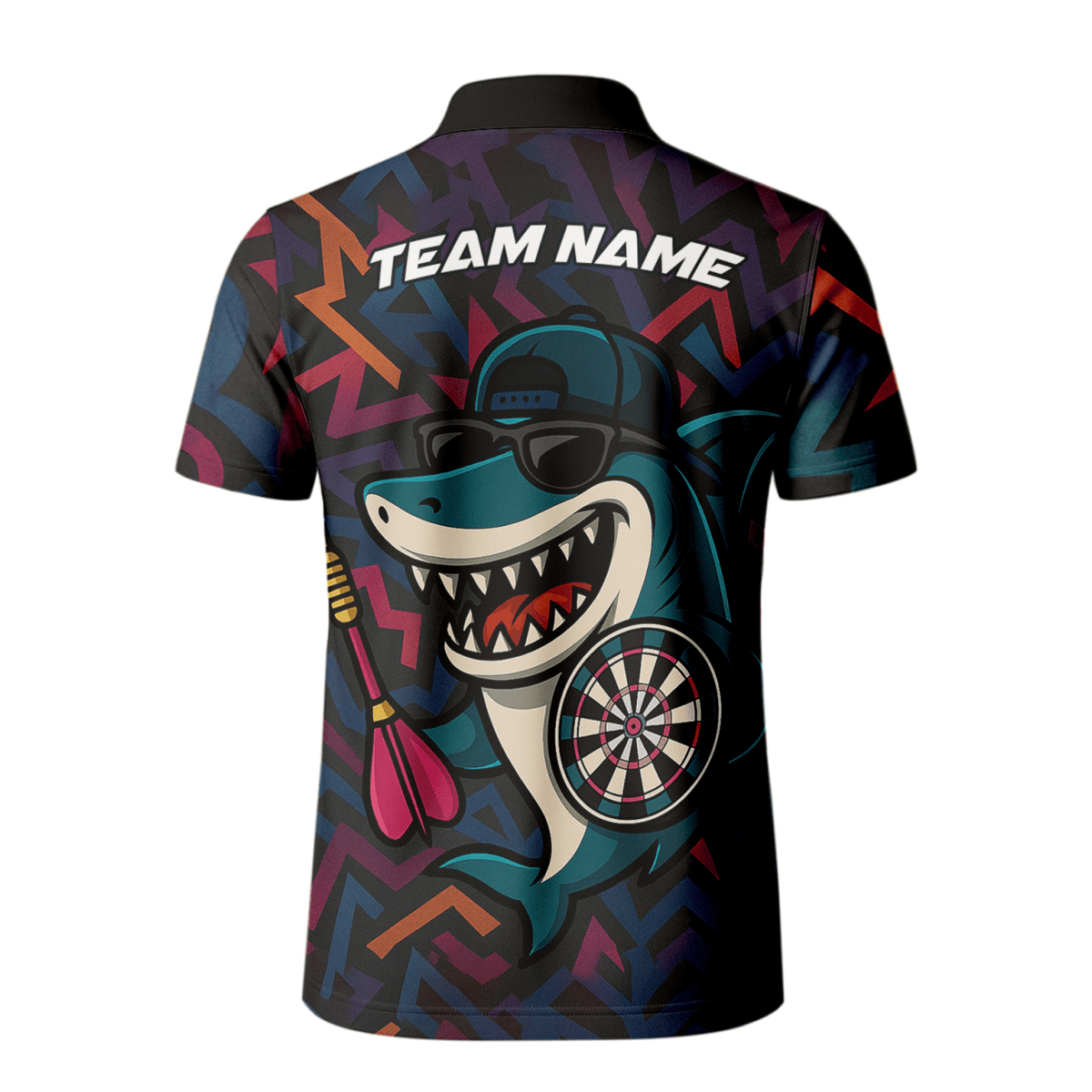 Herren Dart - Poloshirt "Sensenmann" – Personalisiert, Schwarz - Rot in Riss - Optik X1942 - Outfitsuche