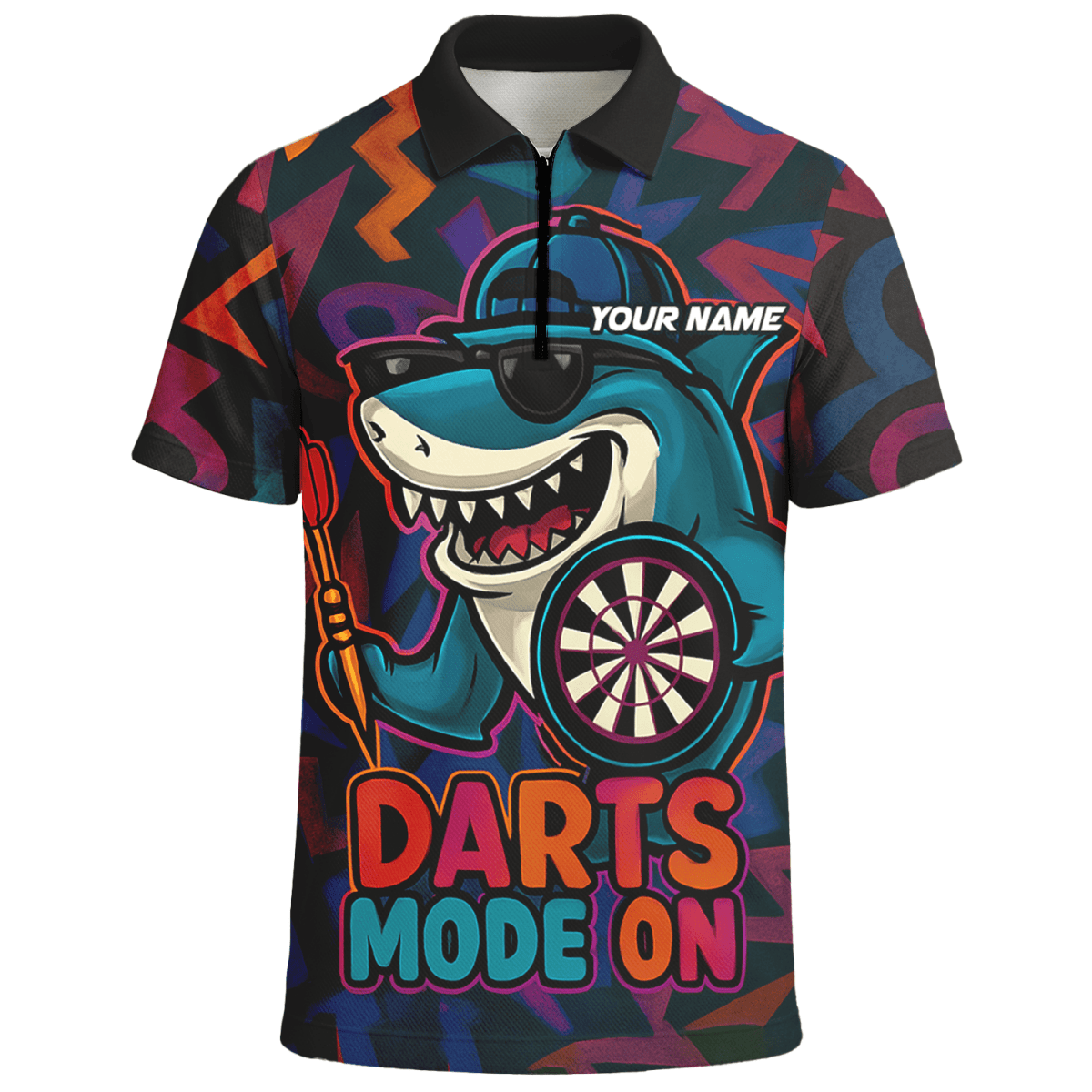 Herren Dart - Poloshirt "Sensenmann" – Personalisiert, Schwarz - Rot in Riss - Optik X1942 - Outfitsuche