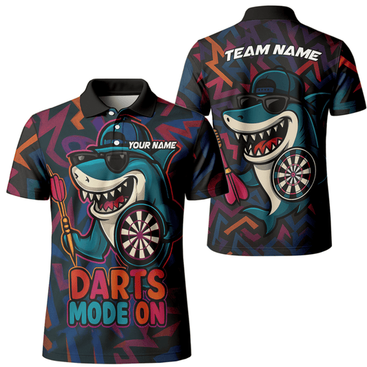 Herren Dart - Poloshirt "Sensenmann" – Personalisiert, Schwarz - Rot in Riss - Optik X1942 - Outfitsuche
