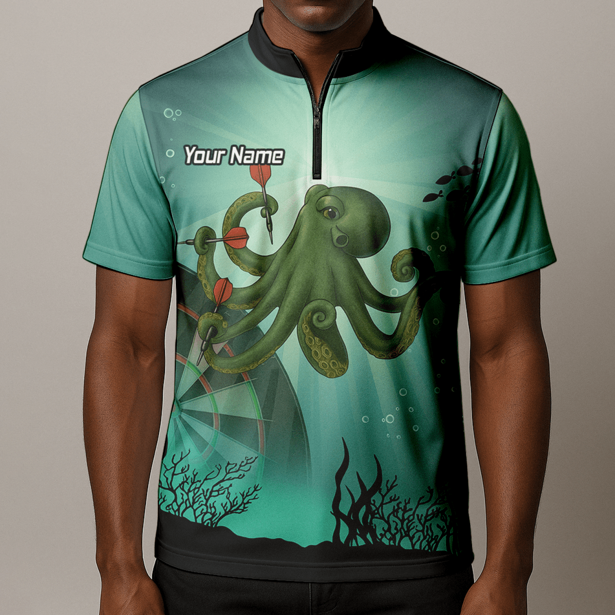 Herren Dart - Shirt Oktopus Motiv personalisierbar A3130 - Outfitsuche